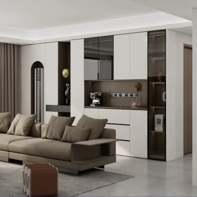 Modern Luxury Eco-Friendly Solid Wood Dining Storage Cabinet for Kitchen & Living Room