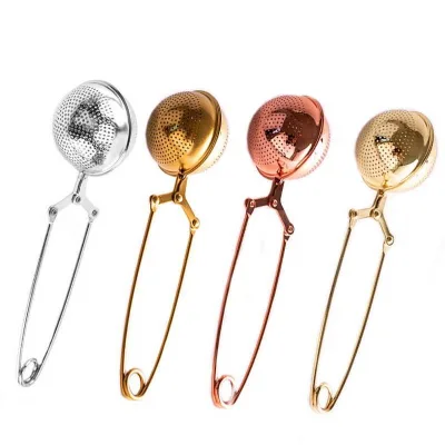 Stainless Steel Sphere Mesh Tea Strainer Coffee Herb Diffuser Handle Spice Filter Tea Ball Match Tea Infuser