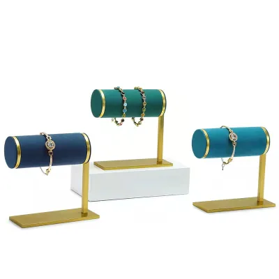Premium Metal Display Stand for Jewelry High-End Store Hanging Bracelet Display Simple Luxury Style Table Props