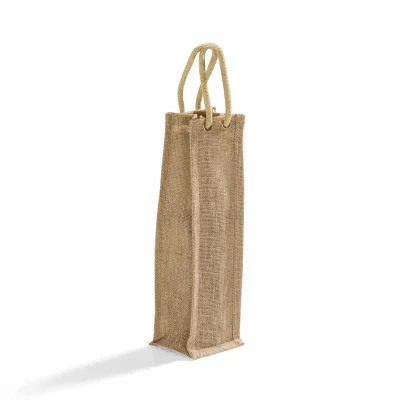 Single Bottle Jute Wine Bag Burlap Wine Tote Bag with Rope Handles Wine Gift Carrier for Wedding Party Holiday