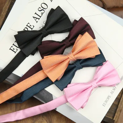 Ready to Ship Good Solid pink Burgundy Imitate Self Tie Bow Ties Groom Suit for Wedding Black Bow Tie Tuxedo Samples Available