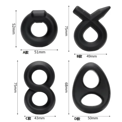 Waterproof Silicone Male Intimate Sleeve & Thin Ring Set Couples Clitoral Stimulation Wellness Toy Penis Cock Ring for Men