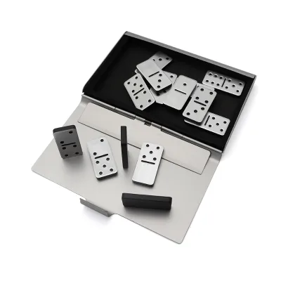 Professional Manufactures Aluminum Plastic Composite Dominoes Tiles 28pcs Domino Game  Mini Portable Aluminum  Domincase