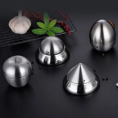Creative Stainless Steel Mechanical Egg Timer Digital Display 60-Minute Eco-Friendly Kitchen Timer for Baking Cooking Student