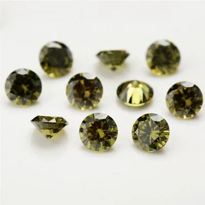 2.6mm 2.7mm 3mm loose gemstone round olive good quality Cubic zirconia flat jewelry accessories setting 500pcs/pack