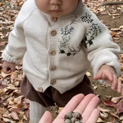 Custom Kids Girls Vintage Sweaters Handmade Knitted Little Baby Korean Autumn Eco-Friendly Turtle Neck Solid 50% Cotton Sweater
