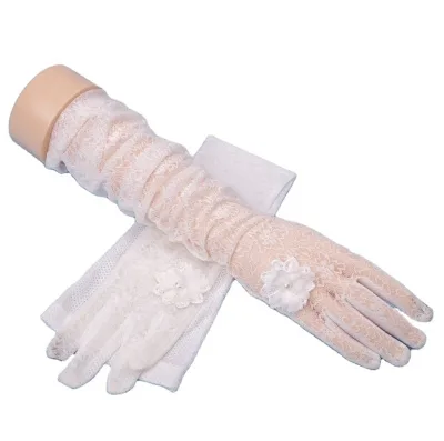 Long Lace Full Fingers Anti-UV Sun Protection Gloves Fashion Casual Eco-Friendly Running Cycling Fishing Driving Sports Golf Arm