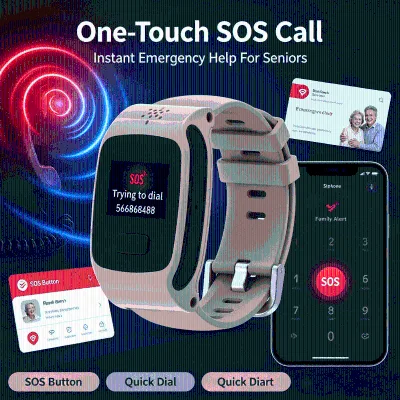 Global Roaming L21 Portable Elderly Bracelet Two-Way Calling Health Tracker Lithium Battery IP67 Waterproof for Senior