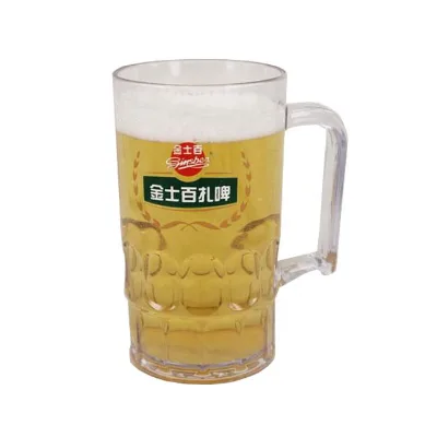 Wholesale Large Transparent 16Oz PP Plastic Beer Cups Glass Mugs 1 Litre 1000ml Custom Logo Beer Plastic Cup