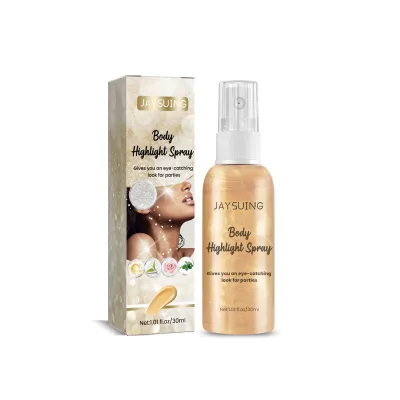JAYSUING Makeup Pink White Gold 3 Colors Body Shimmer Spray Body Glitter Highlight Spray