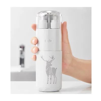 Leak-proof Plastic Travel Toiletries Container with Toothbrush Holder Modern Design for Hotels