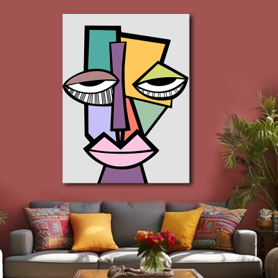 Wholesale Nude Abstract Line Art Watercolor Digital Printing Canvas Artwork with Polyester for Home Decoration