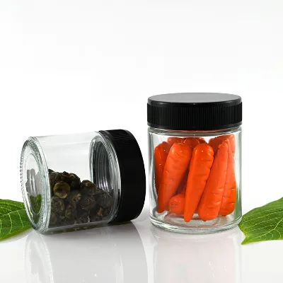Wholesale Round Clear 5oz 7oz 9oz Child Resistant Glass Jar with CR Cap for Flowers Food Storager Cookie Concentrate