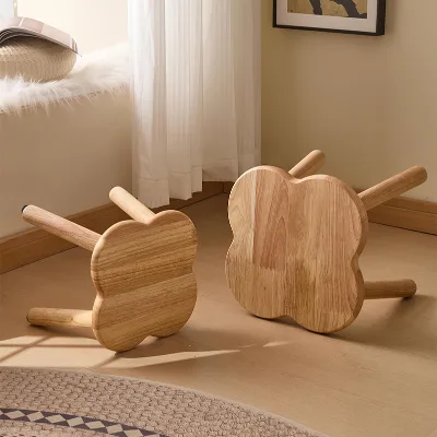 Best Selling Adult Small Wooden Step Stool Kitchen Bathroom Natural Wood Bench Footstool