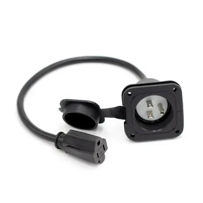 Nema 5-15 Straight 3 Prong American Standard Inlet Receptacle Cover Female Plug Power Cord 15A USA Inlet Plug 3PIN Copper PVC