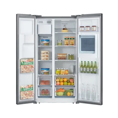 OEM 606L Spacious Storage Kitchen Side-by-side Fridge Touch Screen Water Dispensers Efficient Cooling Refrigerators
