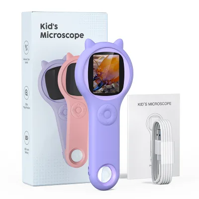 Portable LED Light Insect Viewer Kids Plastic Microscope Toy with Video Mode Educational Magnifying Glass