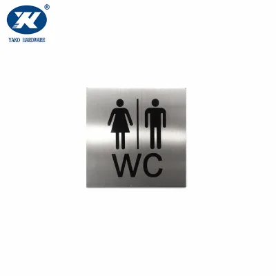 Adhesive Men Women Bathroom Door Sign Metal Customized Wall Mounted Bathroom Toilet Sign Plate