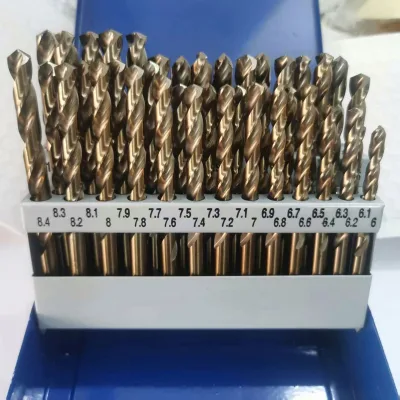 TEBAK Cobalt Drill Bits Set M35 High Speed Steel Twist Jobber Length 13pcs/19pcs/25pcs/41pcs/51pcs M42 HSS Twist Drill Bit Set