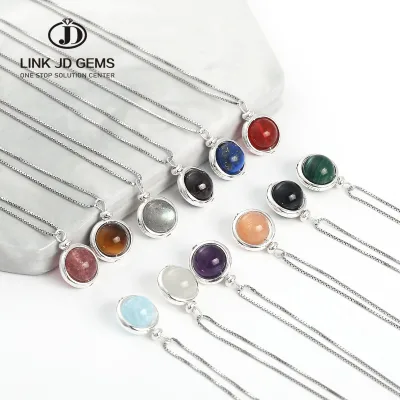 Designs Agate Charms Pendants 925 Sterling Silver Gem Crystal Healing Gems Single Natural Stone Pendant Necklace