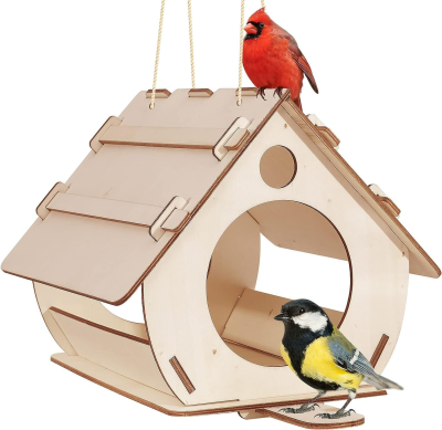 Outdoor Bird House Feeding Bird Handmade Wooden Exquisite Bird Nest