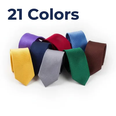 6cm 21 Colors Skinny Solid Color Tie Men Microfiber Woven Solid Tie Wholesale Bulk Stock Plain Ties Wedding Tie Custom Label