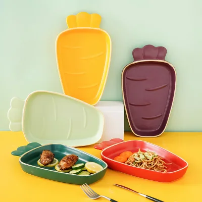 Nordic Household Ceramic Strawberry Carrot Plate Baking Tray Creative Special-shaped Plates Tableware Oven Microwave Special