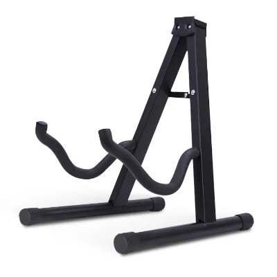 J-40B Factory Bulk OEM Logo Foldable Adjustable Iron Sponge A-Frame Acoustic Electric Guitar Stand for Display