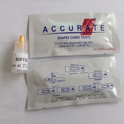 Glob Biotech One Step Cassette Style ANTI-Syphilis Test Kits Rapid Blood Test Colloidal Gold Technology 99.99% Accuracy 3-Year