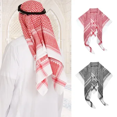Custom 55 Inches Shemagh Red Keffiyeh Wrap Polyester Islamic Mens Scarf Shemagh for Men 2025