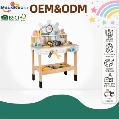 Montessori Kids Educational Wooden Toys Children Multifunctional Tool Workbench Assembly Pretend Play Large Size DIY Tool Table