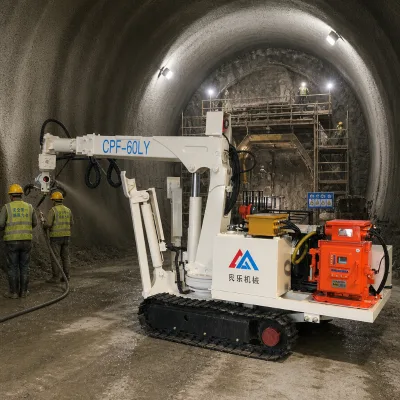 MCF-60LY Factory Direct Crawler Wet Shotcrete Machine 4400mm*1200mm 4 Outriggers Proportional Remote for Mine Support
