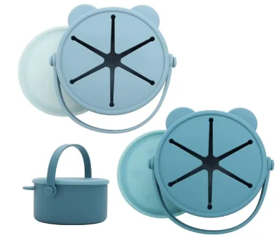 Silicone Snack Cups, Baby Snack Containers with Handle Dust Proof Lid