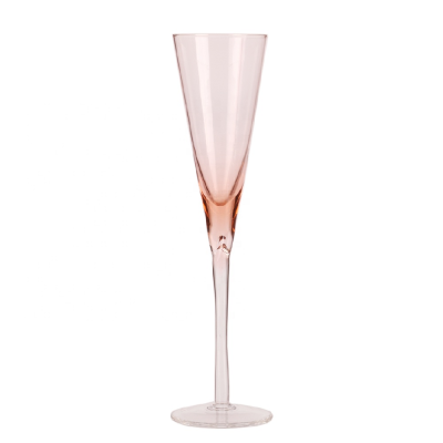 Wedding glassware solid rose pink champagne toasting flutes