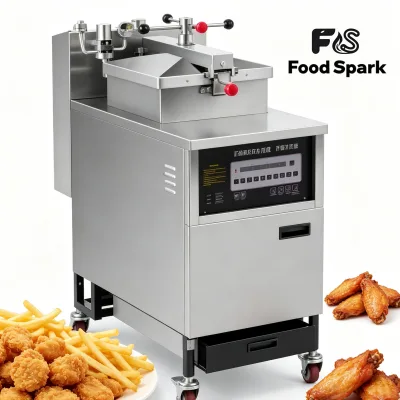 New Arrival 220V Automatic Kitchen Commercial Fryer Electric/Gas Chicken Broaster Pressure Fryer for Crispy Chicken