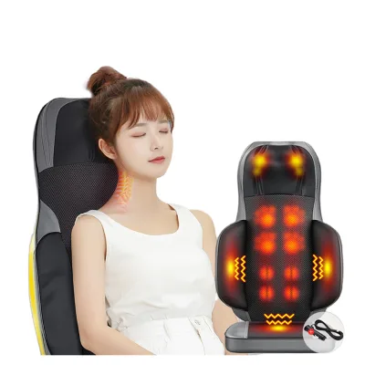 Professional Neck Shoulder Back Intergrated Warm Massage Pad Airbag Pressing Deep Kneading Car Seat Massage Cushion