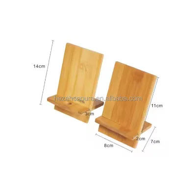 Customized Desktop Organizer Bamboo Phone Stand Bamboo Wood Portable Adjustable Angle Mobile Stand Cellphone Holder