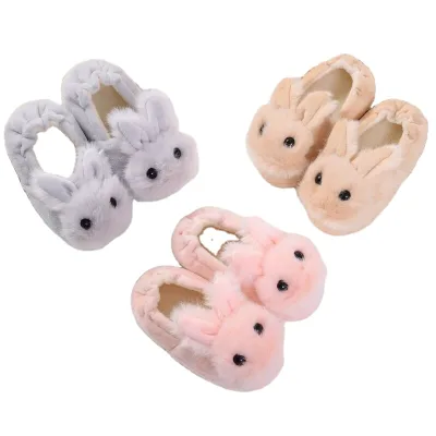Autumn and Winter Home Slippers for Boys and Girls Unisex Manufacturers' Warm Cotton Shoes with Rubber Insole Slide Style