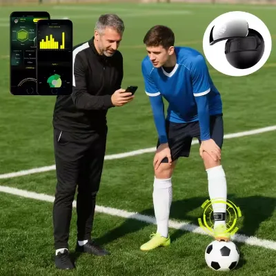 The Coaches Analyzes the Smart Football Tracker Smart Soccer Tracker Ai Football Training Device