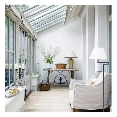 fuson Customized 4 Season Prefab Prefabricated Roof Aluminium Modular Building Sunrooms Outdoor Steel Tempered Glass Houses