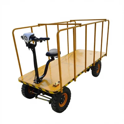 LOADPRO Electric Flatbed Truck with Guardrails on Both Sides for Orchards, Fruit and Vegetable Picking