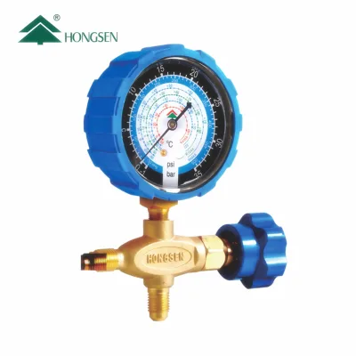 Single Forging Brass Manifold Gauge with 1/4 SAE Air Conditioner Inverter HS-466NAL for R410A