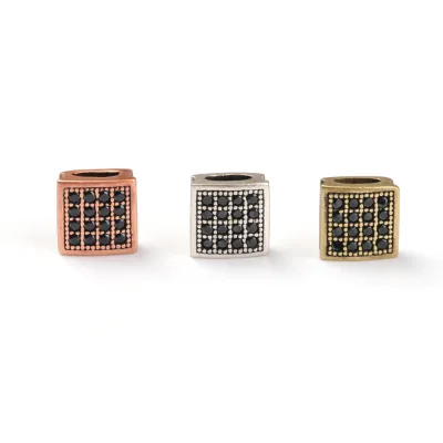 Fashion Jewelry Findings Square Shape Bead Gold Square Beads for Diy Jewelry Accessories
