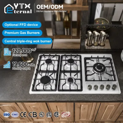 High Quality Kitchen Household Five Burner Stainless Steel Cooking LPG Natural Gas Stove Embedded Gas Hob