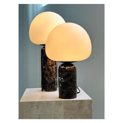 Natural Black Lighting Fancy Lamp House Antique Decor Marble Table Light