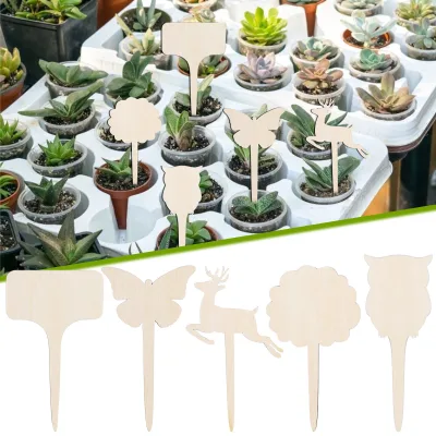 Premium T-Type Wooden Plant Tags Eco-Friendly Custom Bamboo Labels Wholesale Garden Plant Sign Stake Stick