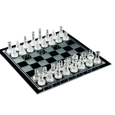 Craft Crystal Deluxe Chess Set Acrylic Chess Board Shatterproof Elegant Glass Chess Games Family Puzzle Games