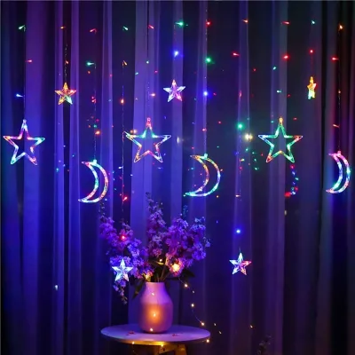 New Wholesale LED Star Moon Light Moon Star Ramadan Christmas Wedding Decoration Lantern String
