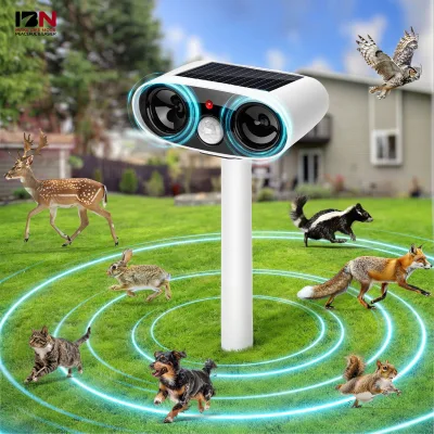 Electrical Ultrasonic Solar Bird Rodent Repeller ABS Waterproof Square Pest Control Device for Farms Outdoor Bird Bat Repellent