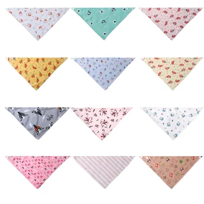 100% Cotton Baby Bib 2-Layer Cute Animal Design Button Closure High Quality Baby Feeding Bibs Wholesale